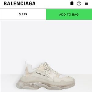 Balenciaga  Triple s clear sole sneakers in white